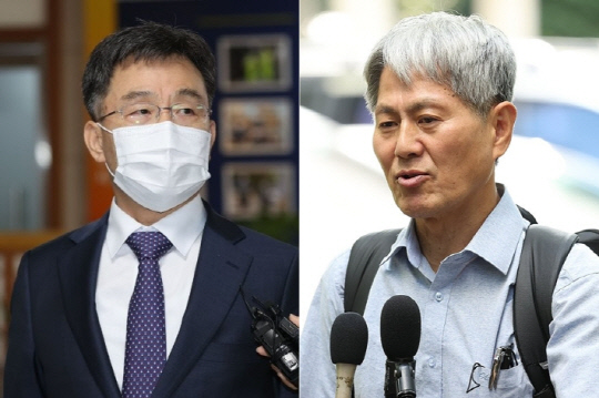 왼쪽부터 대장동 업자 화천대유 대주주 김만배씨, 신학림 전 언론노조위원장. 연합뉴스